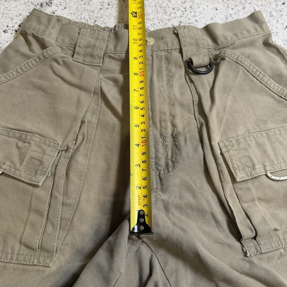 Vintage Columbia PFG Cargo Shorts Mens Small Khaki Beige Cotton Fishing Elastic
